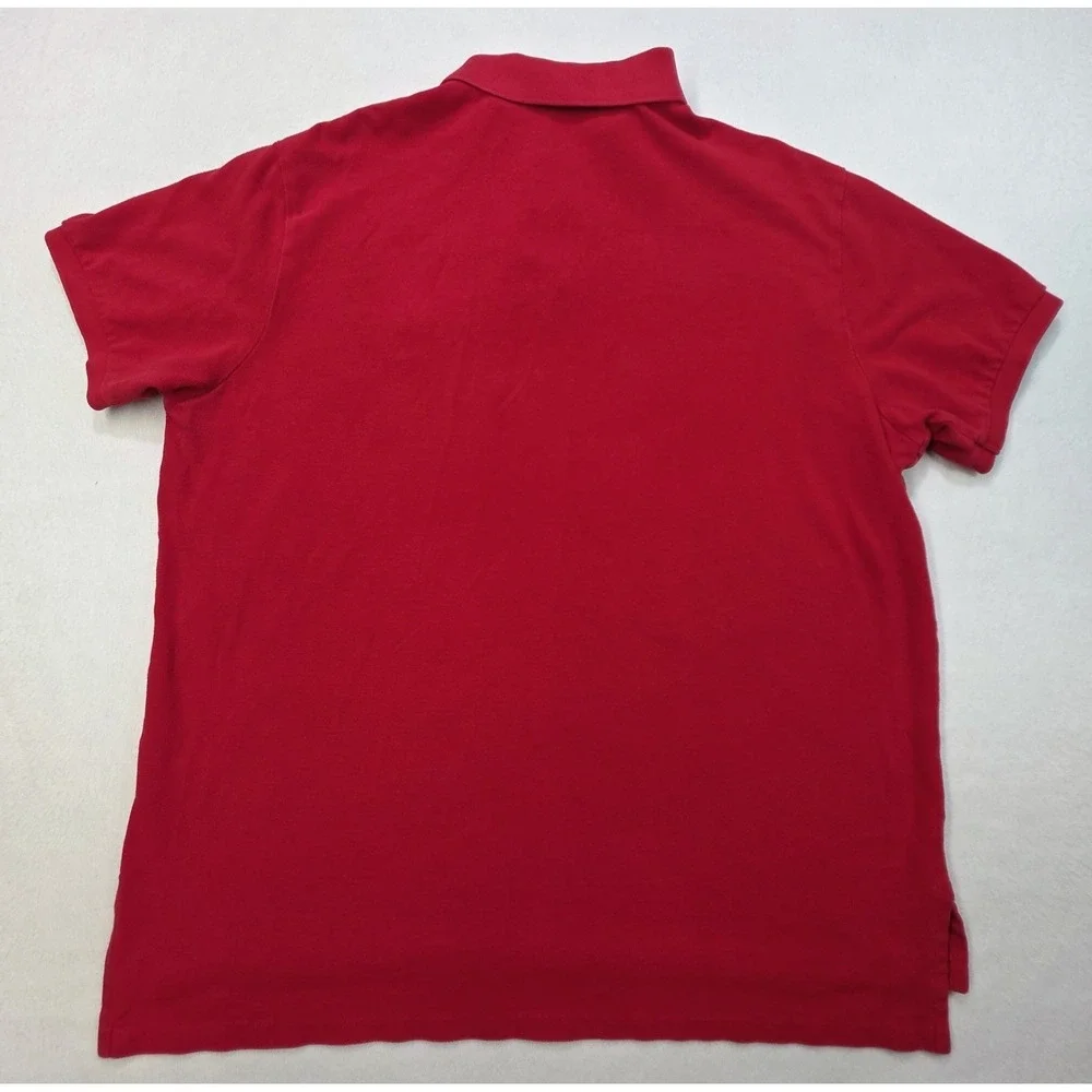 Polo Ralph Lauren Polo Shirt Mens 2XL Red Custom Fit Polo Bear Pique